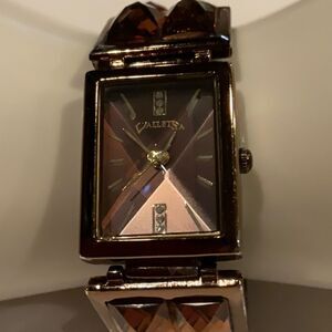 Valletta brown jeweled watch